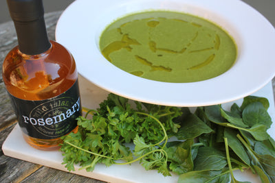 Spinach & parsley soup with Rosemary Infused Rapeseed Oil