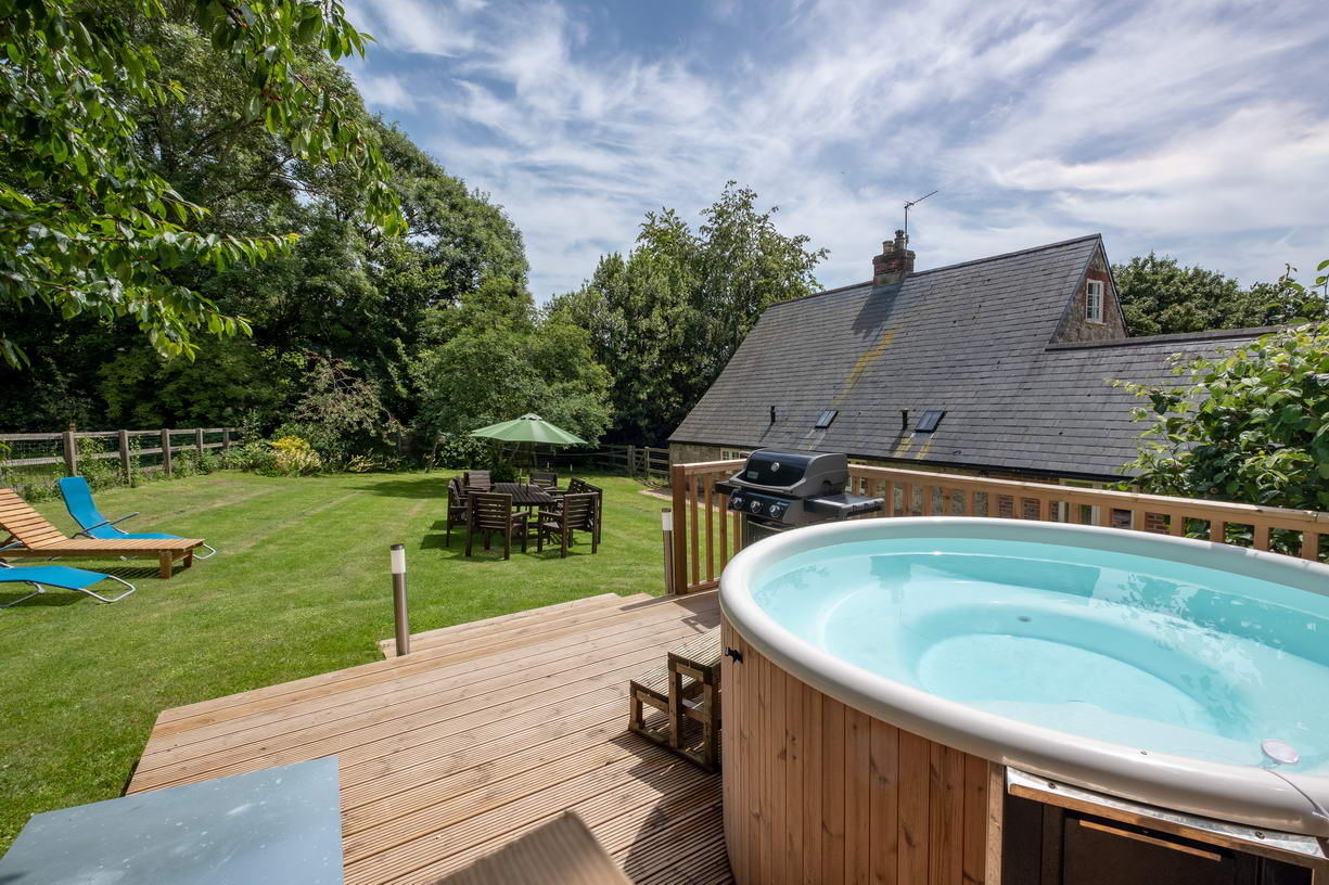 Wood fired hot tub and garden