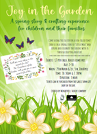 'Joy in the Garden' a Children's Spring Story and Crafting Experience
