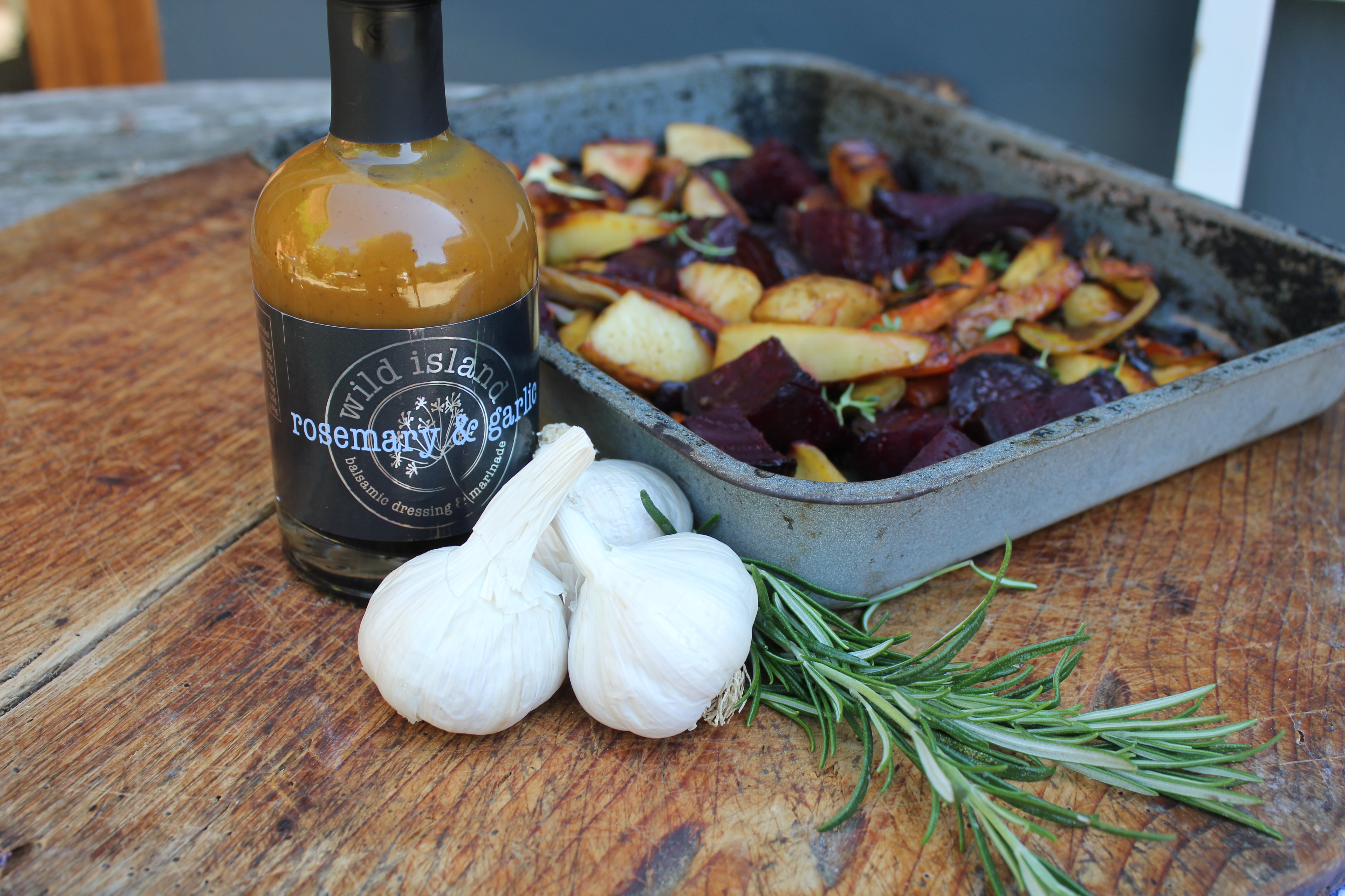Roasted vegetables with Rosemary & Garlic Dressing & Marinade The