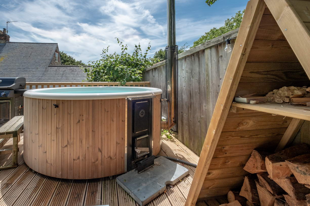 Wood fired hot tub
